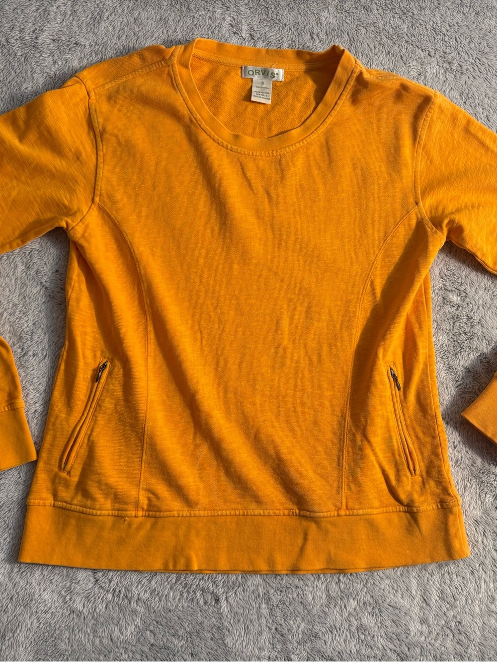 Orvis Women's Bright Golden Crewneck Sweater with Zipper Pockets